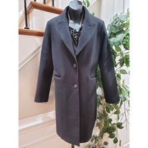 Nine West Women Black Wool Long Sleeve Buttons Front Casual Long Coat Si... - $64.35