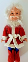 Vintage German Santa Doll Felt Suit Christmas decor Xmas 7&quot; Tall No Hat U157 - £23.69 GBP