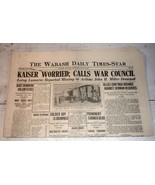 Wabash, IN Daily Times-Star, July 25, 1918 Kaiser Worried Calls for War ... - £15.53 GBP