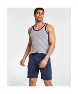 Sun + Stone Men&#39;s Dyan Sleeveless Contrast Trim Tank Grey Heather M B4HP - $7.95