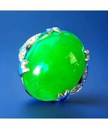 EARTH MINED Green JADEITE Jade Antique Engagement Ring ART Deco Diamond ... - $151,050.00