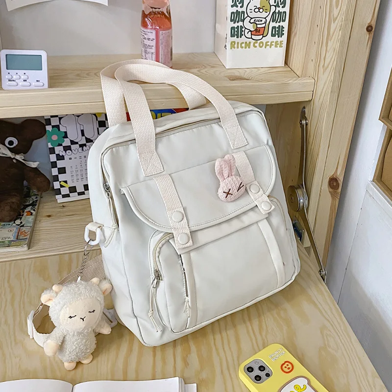 Backpack candy color waterproof school bag teen girls contrast color shoulder bag women thumb200