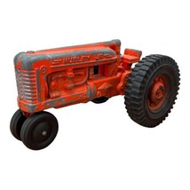 Vintage Hubley JR Kiddie Toys Tractor Farm Toy Orange U.S.A. Die Cast - £7.75 GBP