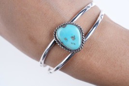 6 5/8&quot; Vintage Navajo Sterling/Turquoise cuff bracelet - £114.33 GBP