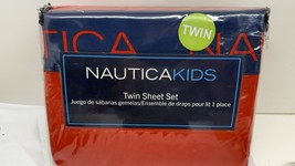 NEW NAUTICA KIDS COLORBLOCK RED+NAVY BLUE CUFF BED SHEET SET  100% POLYE... - $39.55