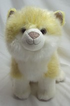 Fao Schwarz Cute White, Yellow &amp; Gold Furry Cat 11&quot; Plush Stuffed Animal Toy - £14.78 GBP