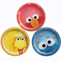 Sesame Street Elmo Cookie Monster Dessert Plates Birthday Party Supplies 8 Count - £4.19 GBP