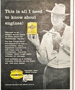 Pennzoil Motor Oil Cowboy Smoking Tobacco Pipe engines car 1958 Vintage ... - $9.46