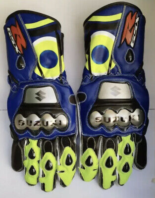 SUZUKI GSX Motorbike Biker Racing Ducati Leather Gloves In All Sizes  - $69.99+