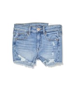 American Eagle Womens Blue Wash Destroyed Jean Shortie Short, US 0 , 6417-9 - $38.07 CAD