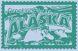 Alaska American State Stamp Vintage Postage Vinyl Decal Sticker UV &amp; Wat... - $109.41 MXN