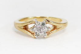 Pretty Little Vintage Gold Plate Designer CZ Ring - Sz. 3.75 - £14.23 GBP