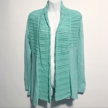 $88 Angel of the north linen blend crochet cardigan S anthropologie mint... - $6.92