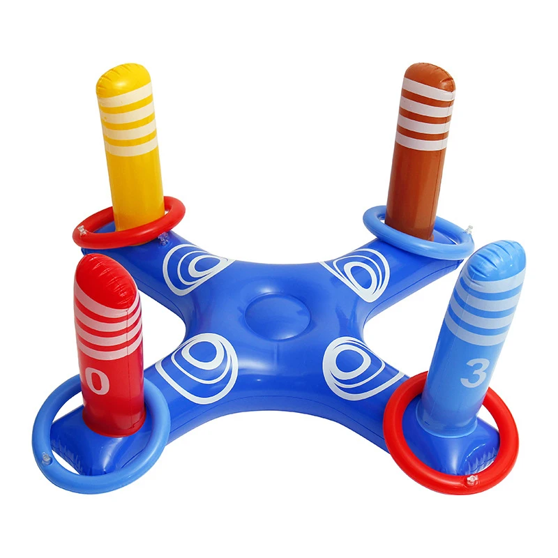 Inflatable Ring Toy Swimming Pool Party Throwing Ferrule Cross Toss Game With - £12.16 GBP