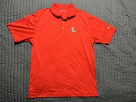 Nike Golf Dri Fit Shirt Sleeve Polo Shirt Mississippi Ole Miss Rebels Medium Red - £15.57 GBP