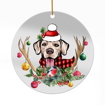 Cute Rhodesian Ridgeback Dog Antlers Reindeer Christmas Ornament Acrylic Gift - $16.78