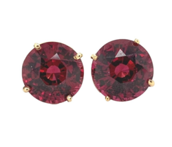 14k Yellow Gold 8.85 Carat TW Rhodolite Genuine Garnet Stud Earrings (#J... - $1,475.10