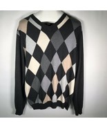 Pronto Uomo Men&#39;s XL Sweater Argyle Gray &amp; Beige - $12.86