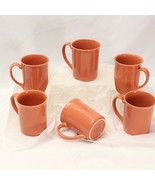 Corning Mugs Salmon Coral Peach 3-3/4&quot;  Lot of 6 - $436.38 MXN