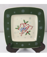 Longaberger All The Trimmings Square Candy Cane 7.25&quot; Dessert Plate Disc... - $12.86