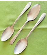 3 International Silver Plate Manhattan Pattern Soup Spoons 7 3/8&quot; 1951 #... - £13.44 GBP