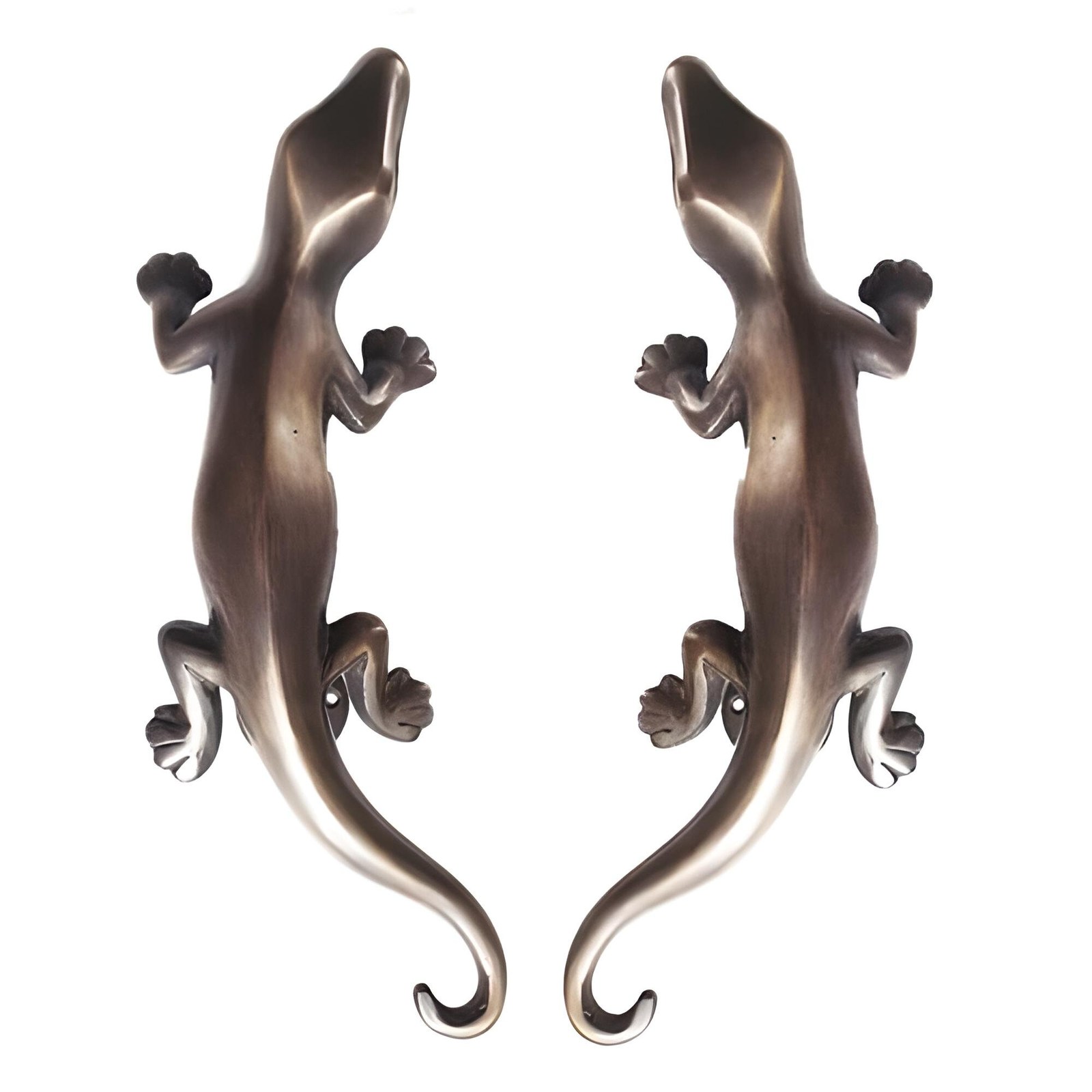 1 Pair Gecko Statue Door Handle 11&quot; Vintage Old Style Door Pull &amp; Knob - $119.00+