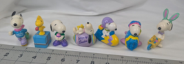 Peanuts Snoopy Figure Easter Lot of 7 2 Inch - £14.92 GBP