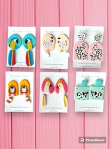Funny and cute animal earrings, colorful summer clay earrings. - £36.27 GBP