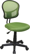 OSP Home Furnishings Mesh Back Armless Task Chair with Padded Fabric Seat, Green - £91.90 GBP