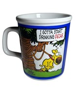 Vintage 1988 Grimmy Mug Stressed Dog Around Tree Gotta Drink Decaf Coffe... - £10.90 GBP