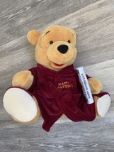 Disney Winnie the Pooh Bear Happy Fathers Day Plush Toy 12&quot; Robe Slippers - $9.85