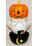 DEPT 56 HALLOWEEN PUMPKIN GHOST CAULDRON CIDER SERVER/DRINK DISPENSER IN... - $89.09