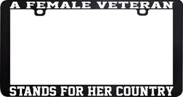 A Female Veteran Stands For Her Country License Plate Frame Holder - £5.53 GBP