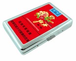 Smoking Peony Red AD Silver Metal Cigarette Case RFID Protection Wallet ... - $16.78