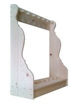 Pine Wooden 5 Place Vertical Locking Long Gun Rack Rifles Storage Floor ... - $180.00
