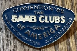SAAB CLUBS Vintage Enamel Grill Badge From 1985 Club Convention Chambers... - $346.50