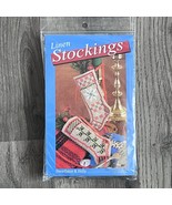 Yarn Tree Linen Stocking Kit - Snowflakes  &amp; Holly Christmas Ornament 4.5&quot; - €10,66 EUR