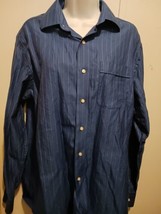 Tommy Bahama Blue Long Sleeve Button Up Down Shirt Size Large 15 1/2 34-35 - $29.69