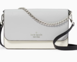 Kate Spade Madison Flap Crossbody Bag Gray White Black Leather Chain KC5... - £71.05 GBP