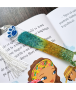 Blue Quilling Paw Bookmark Handmade Bookworm Gift 5.5 inches from Resin  - $10.88 CAD