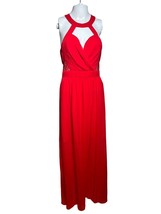 BCBG Maxazria Formal Dress Women&#39;s Size 8 Medium Red Halter Lined Elegant - £25.24 GBP