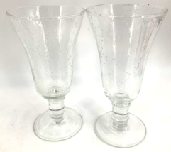 Vintage Bubble Glasses Beverage Iced Tea Large Set Of 2 Clear 7 3/4&quot;” Tall x 3” - £27.08 GBP