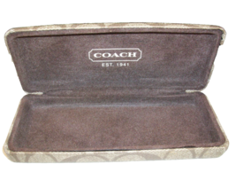 Coach Signature Hardshell Hard Shell Eyeglass Case Khaki Brown Monogram ... - £15.18 GBP