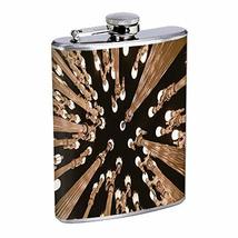 Lamp Posts Hip Flask Stainless Steel 8 Oz Silver Drinking Whiskey Spirits Em1 - £7.86 GBP