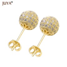 Juya Korean Fashion Cute Round Disco Ball Earrings Zircon Rhinestone Stud Earrin - £10.50 GBP