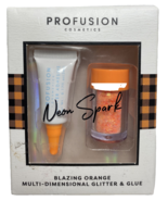 Blazing Orange PROFUSION Neon Spark Multi-Dimensional Glitter &amp; Glue - £6.68 GBP