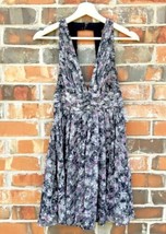 Nwt Kimchi Blue Urban Outfitters Floral Gray Motif Dress Sz 6 Strapless Midi - £21.76 GBP