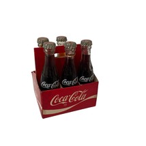 Coca-Cola Mini 6 Pack Soda Pop 3 Inch Glass Bottles With Paper Carrier 5... - $28.58