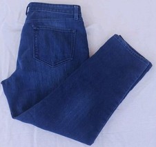 Sonoma Womens Boyfriend Jeans Sz 12 (35x27) Blue Dark Wash Mid Rise Denim Pants - £11.86 GBP