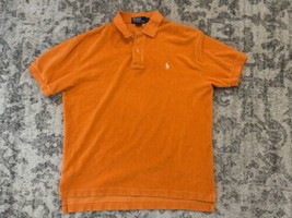 Polo Ralph Lauren Terry Cloth Shirt Mens Large Orange Pony Casual Golf B... - £27.09 GBP